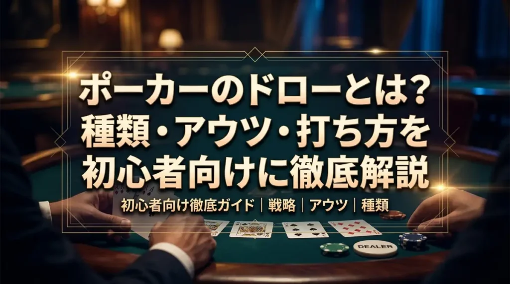 ポーカーのドローとは？種類・アウツ・打ち方を初心者向けに徹底解説