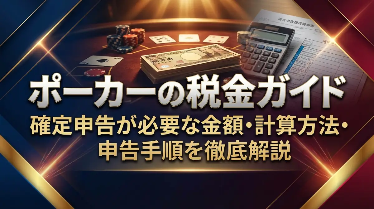 ポーカーの税金ガイド｜確定申告が必要な金額・計算方法・申告手順を徹底解説