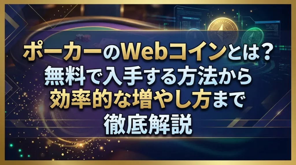 ポーカーのWebコインとは？無料で入手する方法から効率的な増やし方まで徹底解説