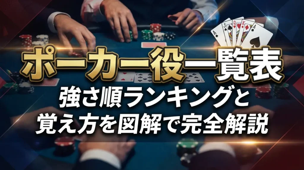 ポーカー役一覧表｜強さ順ランキングと覚え方を図解で完全解説