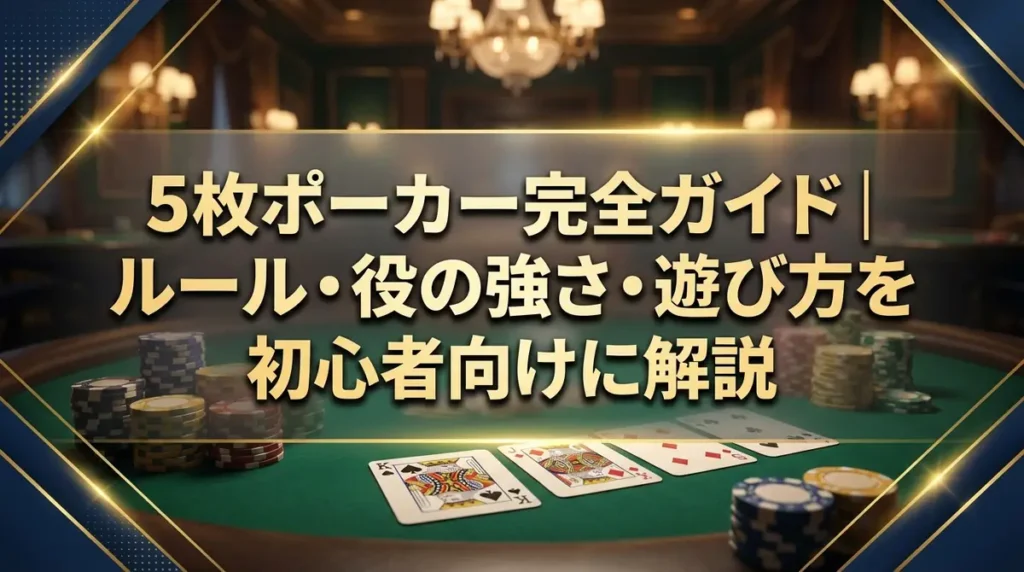 5枚ポーカー完全ガイド｜ルール・役の強さ・遊び方を初心者向けに解説