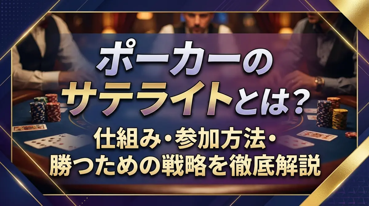 ポーカーのサテライトとは？仕組み・参加方法・勝つための戦略を徹底解説