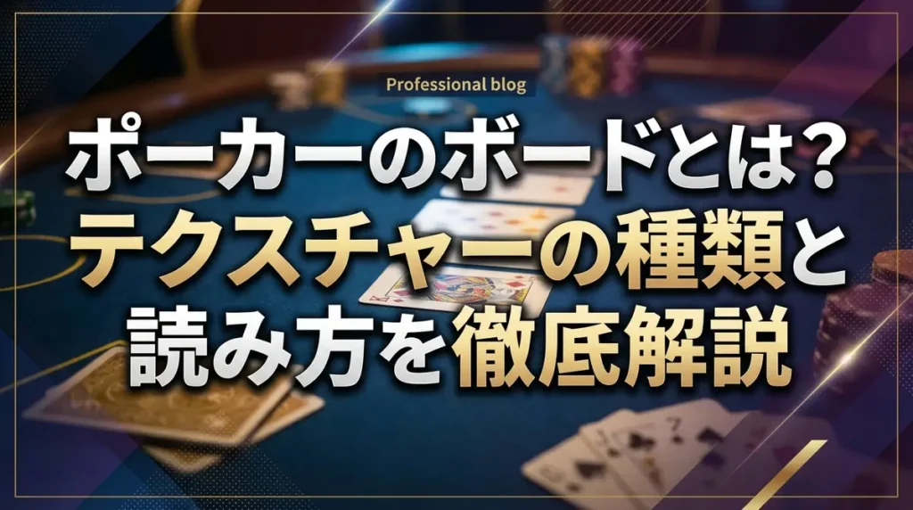 ポーカーのボードとは？テクスチャーの種類と読み方を徹底解説