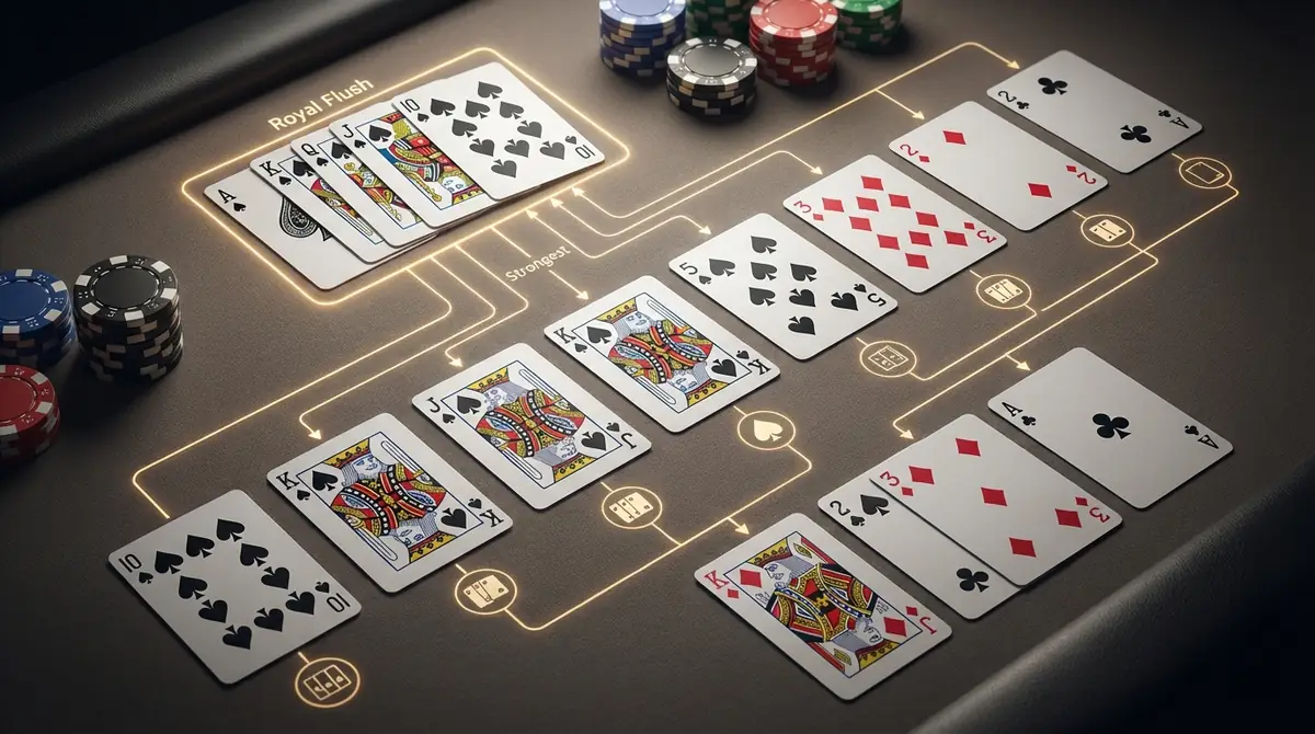 ポーカーの役一覧｜強さランキングを図解で解説