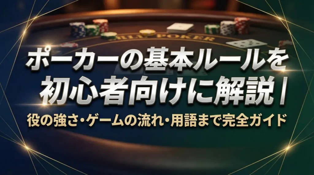 ポーカーの基本ルールを初心者向けに解説｜役の強さ・ゲームの流れ・用語まで完全ガイド