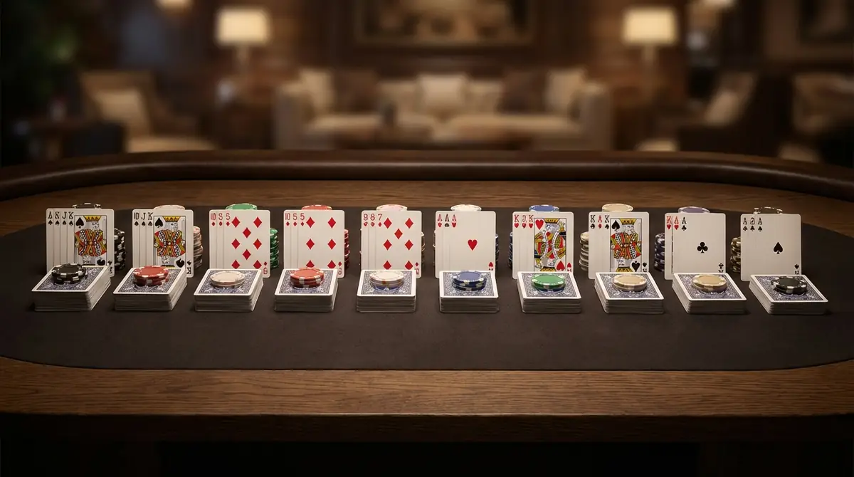 【早見表】ポーカーの役一覧｜強さ順ランキング10種類