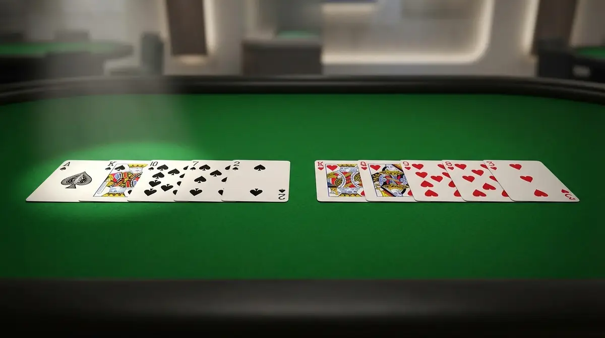 フラッシュ同士の勝敗判定ルール【ハイカードで比較】