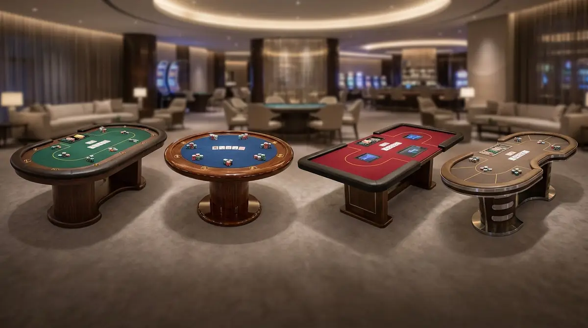 ポーカーテーブルの種類と特徴｜4タイプを徹底比較