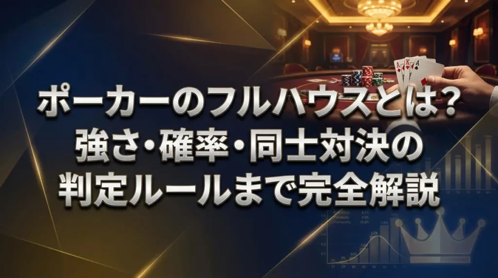 ポーカーのフルハウスとは？強さ・確率・同士対決の判定ルールまで完全解説