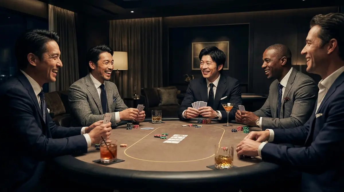 田中圭と一緒にポーカーをする芸能人仲間