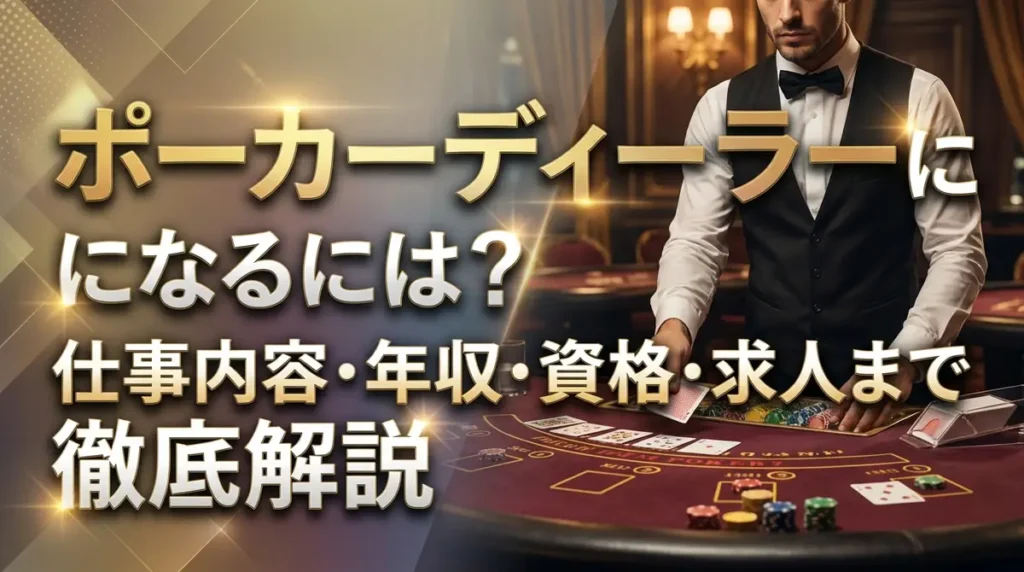 ポーカーディーラーになるには？仕事内容・年収・資格・求人まで徹底解説