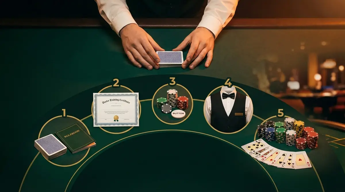 ポーカーディーラーになるには？5ステップ完全ロードマップ