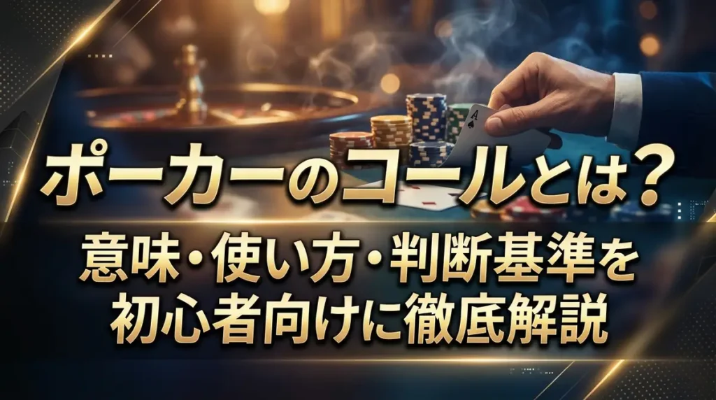 ポーカーのコールとは？意味・使い方・判断基準を初心者向けに徹底解説