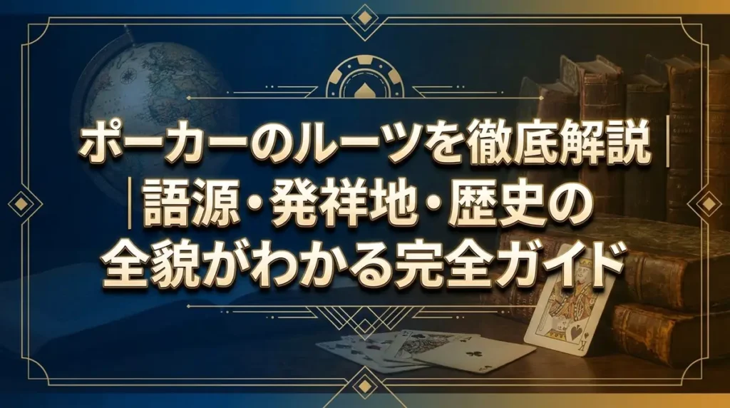 ポーカーのルーツを徹底解説｜語源・発祥地・歴史の全貌がわかる完全ガイド