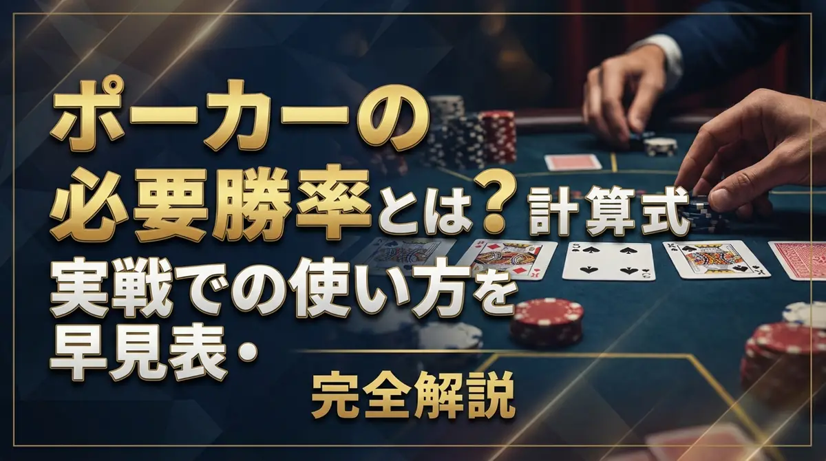 ポーカーの必要勝率とは?計算式・早見表・実戦での使い方を完全解説