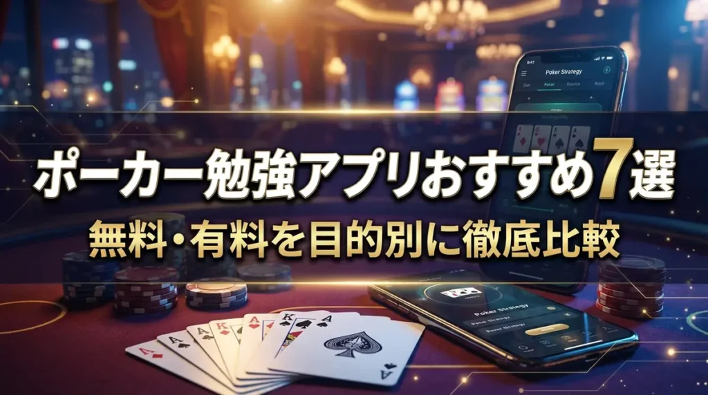 ポーカー勉強アプリおすすめ7選｜無料・有料を目的別に徹底比較
