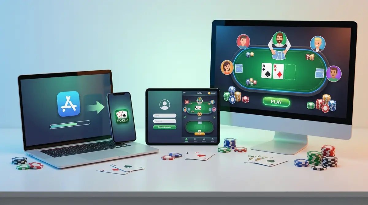 【図解】無料ポーカーの始め方｜ダウンロードから対戦開始まで