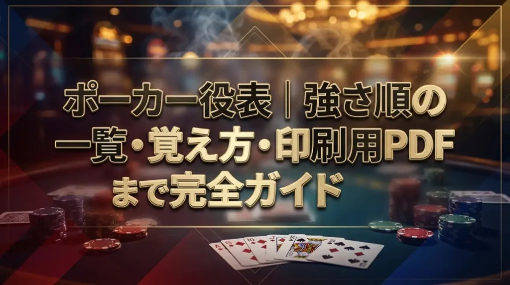 ポーカー役表｜強さ順の一覧・覚え方・印刷用PDFまで完全ガイド