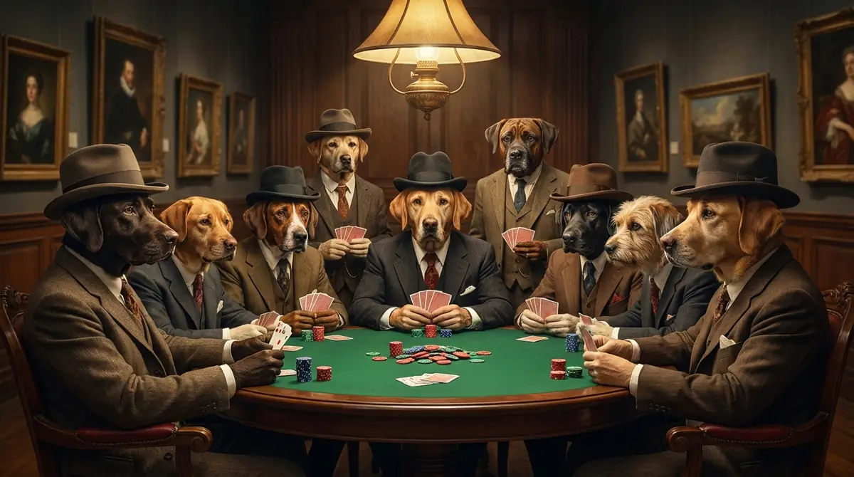 「ポーカーをする犬」はなぜ有名?キッチュアートと美術史的評価